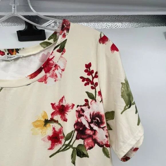 Jodifl Womens Floral Babydoll Dress Short Sleeve Multicolor Size Medium - Picture 4 of 9